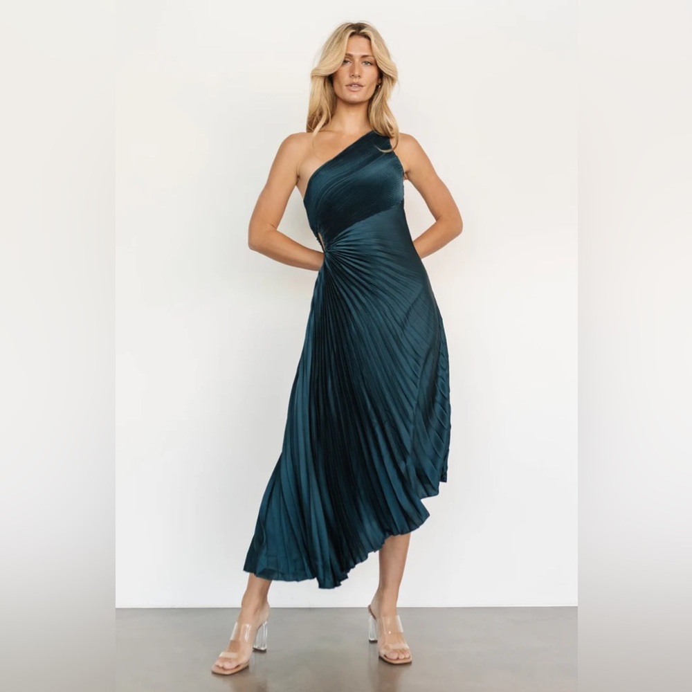 Baltic Born Deep Jade One Shoulder dress small